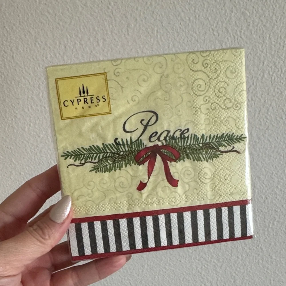 Cypress Home Yellow and Red Disposable Napkins